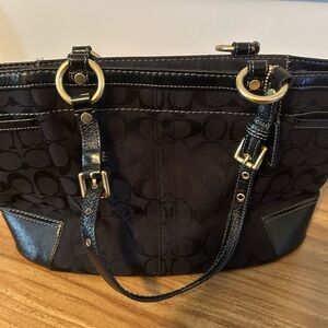 Coach Black Signature Tote Bag